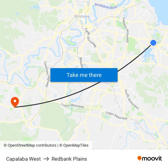 Capalaba West to Redbank Plains map