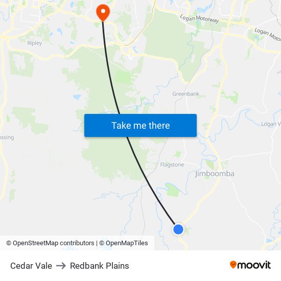 Cedar Vale to Redbank Plains map