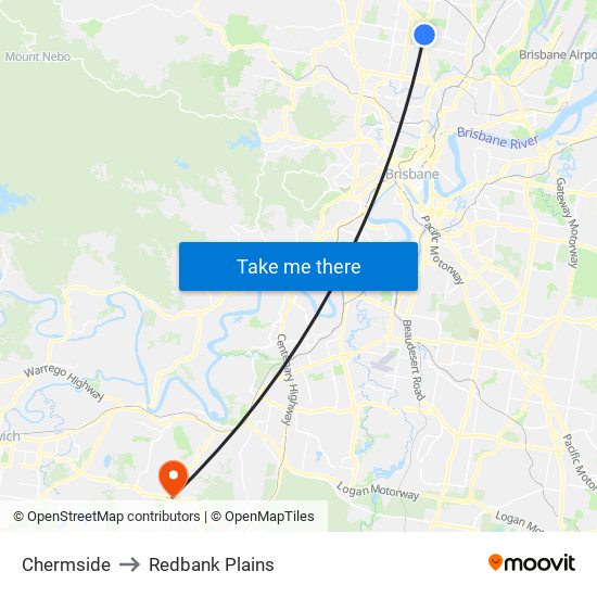 Chermside to Redbank Plains map