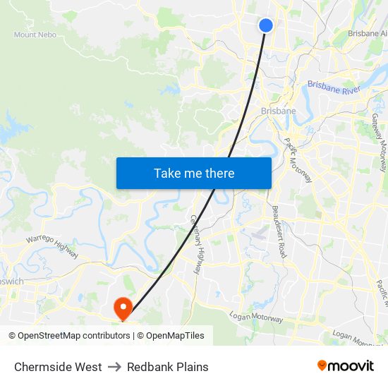 Chermside West to Redbank Plains map
