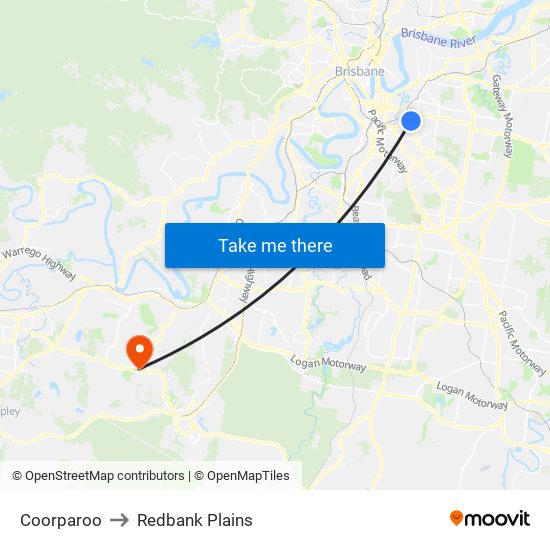 Coorparoo to Redbank Plains map