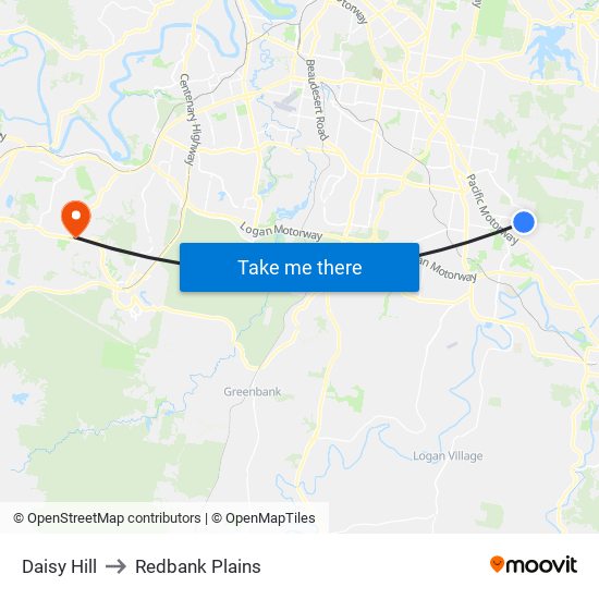 Daisy Hill to Redbank Plains map