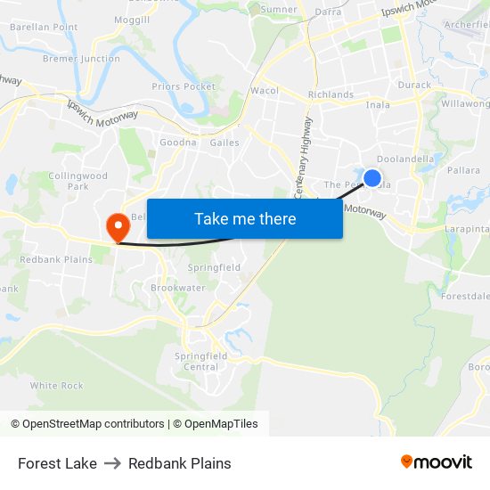 Forest Lake to Redbank Plains map