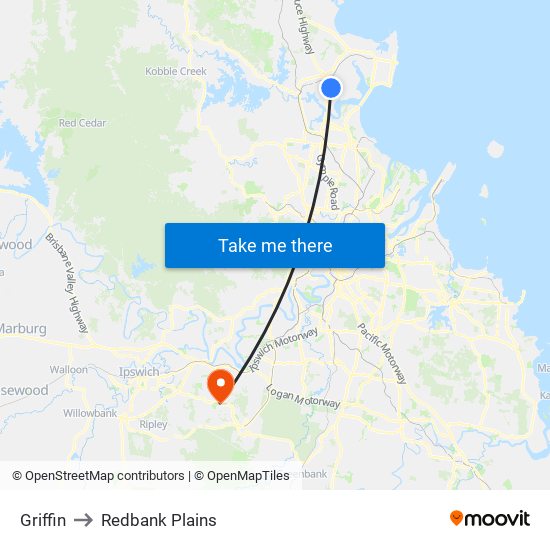Griffin to Redbank Plains map