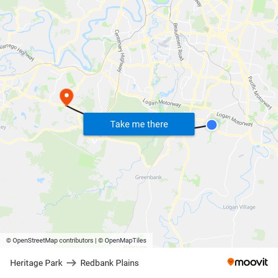 Heritage Park to Redbank Plains map