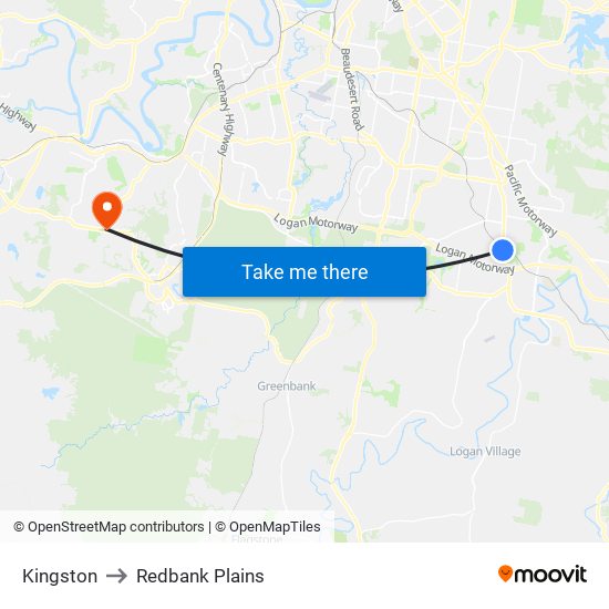 Kingston to Redbank Plains map