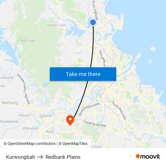 Kurwongbah to Redbank Plains map