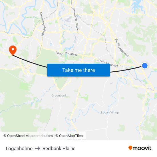 Loganholme to Redbank Plains map
