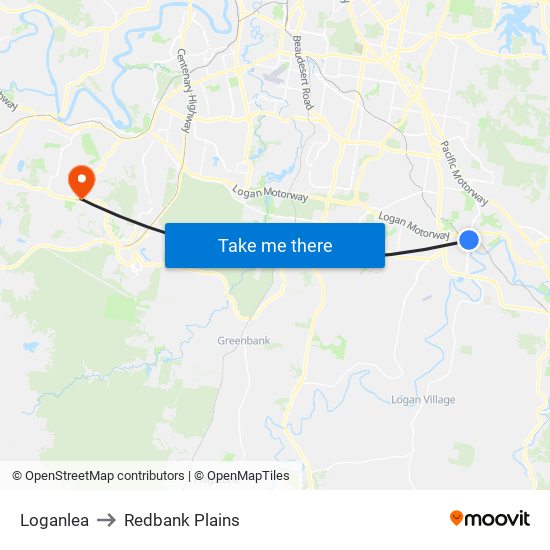 Loganlea to Redbank Plains map