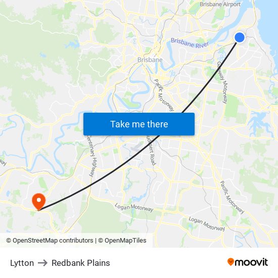 Lytton to Redbank Plains map