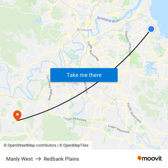 Manly West to Redbank Plains map