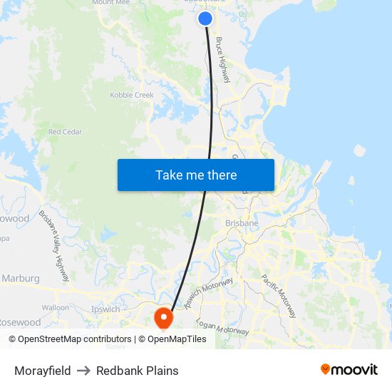 Morayfield to Redbank Plains map