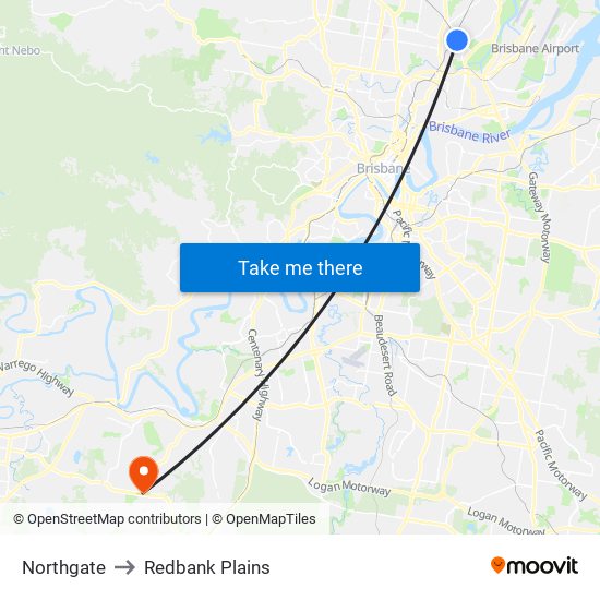Northgate to Redbank Plains map