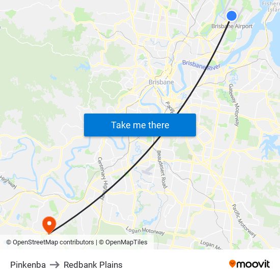 Pinkenba to Redbank Plains map