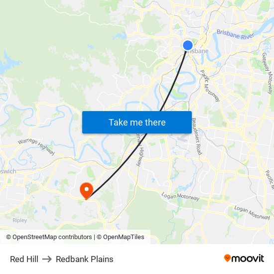Red Hill to Redbank Plains map
