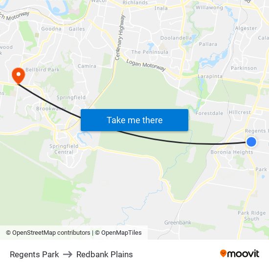 Regents Park to Redbank Plains map