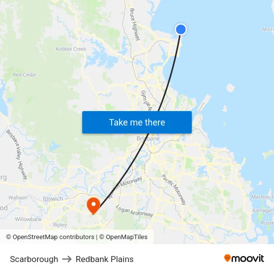 Scarborough to Redbank Plains map