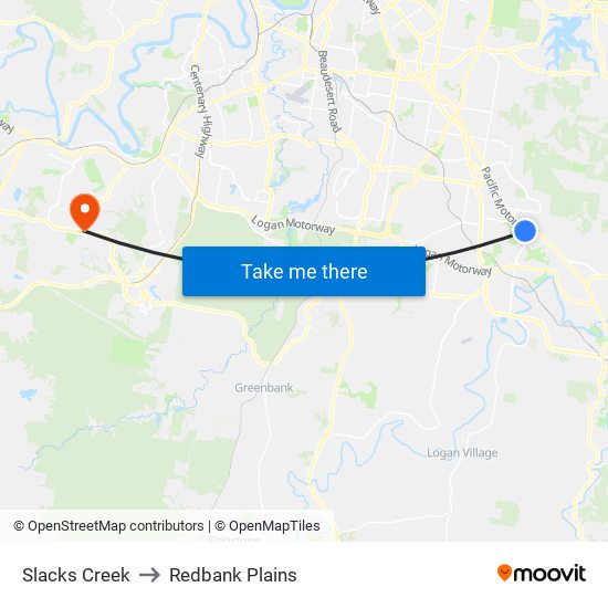Slacks Creek to Redbank Plains map