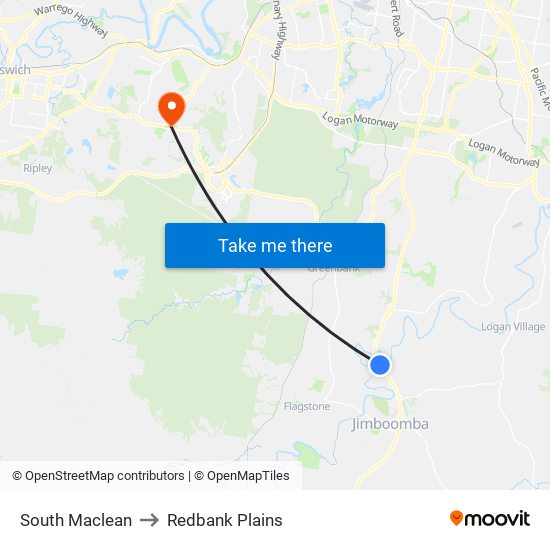 South Maclean to Redbank Plains map
