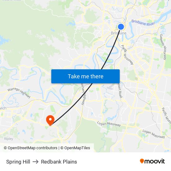 Spring Hill to Redbank Plains map