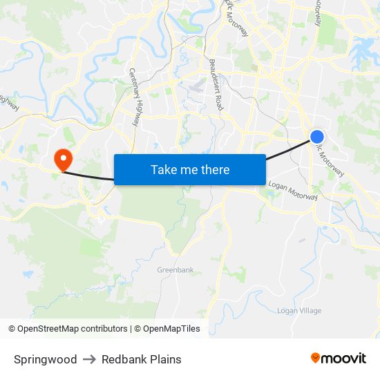 Springwood to Redbank Plains map