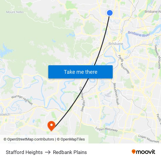 Stafford Heights to Redbank Plains map