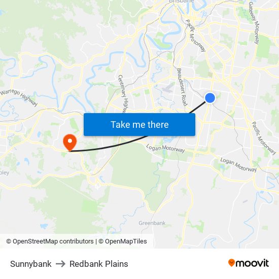 Sunnybank to Redbank Plains map