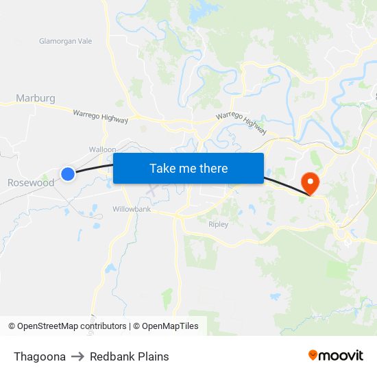 Thagoona to Redbank Plains map