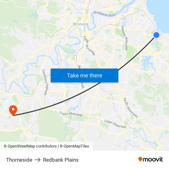 Thorneside to Redbank Plains map