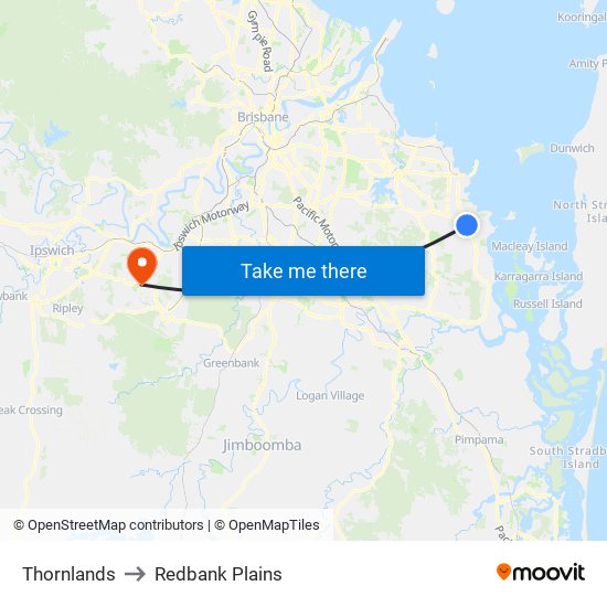Thornlands to Redbank Plains map
