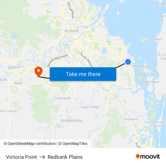 Victoria Point to Redbank Plains map