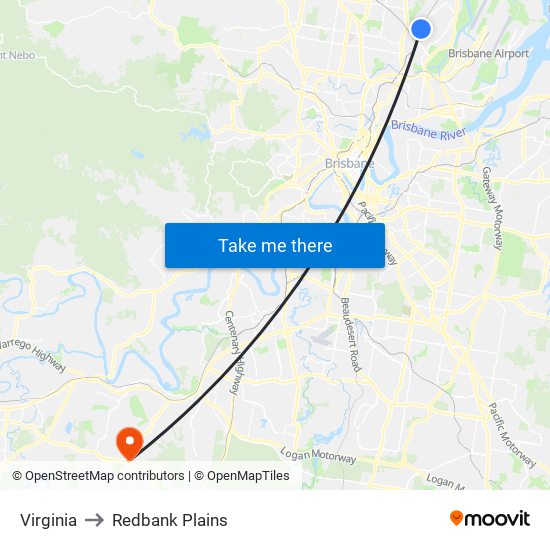Virginia to Redbank Plains map