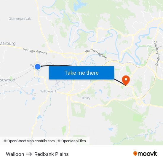 Walloon to Redbank Plains map