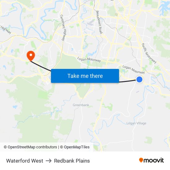 Waterford West to Redbank Plains map