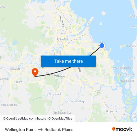 Wellington Point to Redbank Plains map