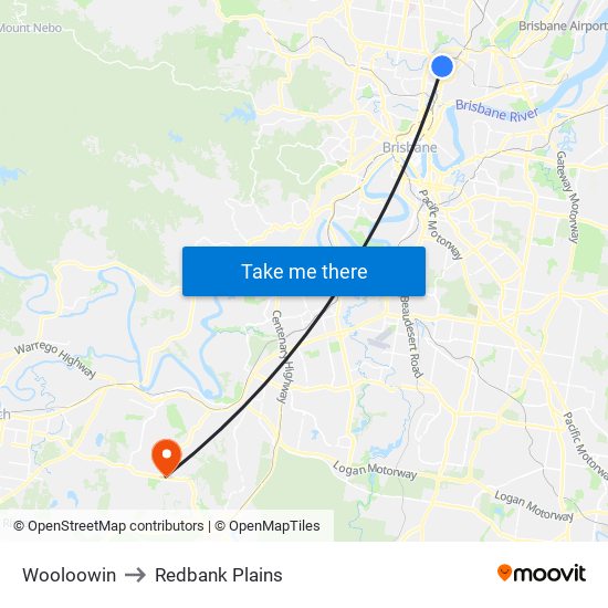 Wooloowin to Redbank Plains map
