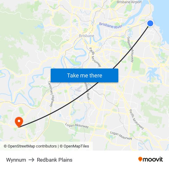 Wynnum to Redbank Plains map