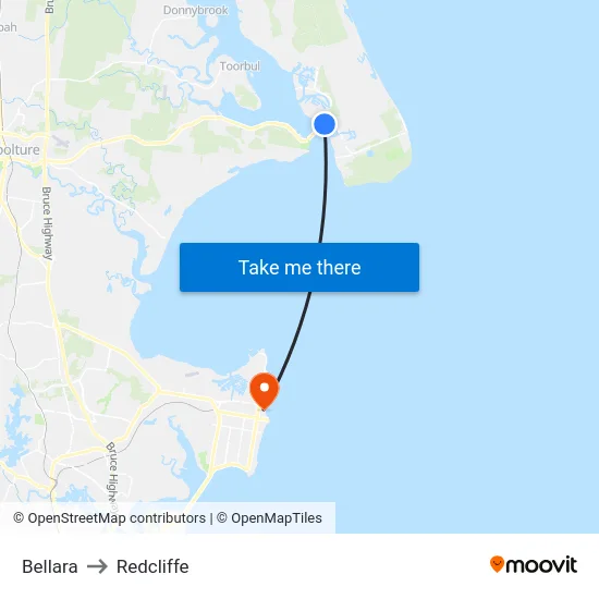 Bellara to Redcliffe map