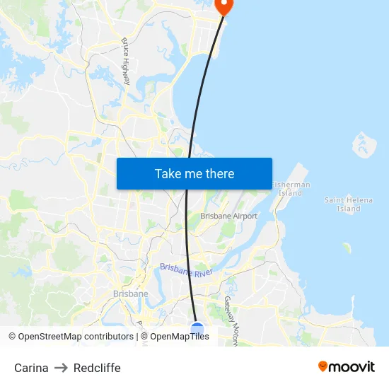 Carina to Redcliffe map