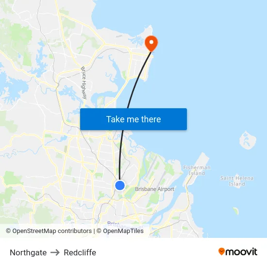 Northgate to Redcliffe map