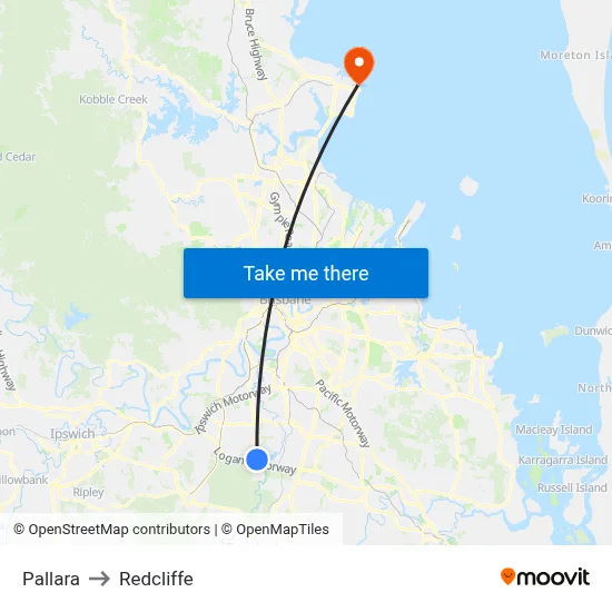 Pallara to Redcliffe map