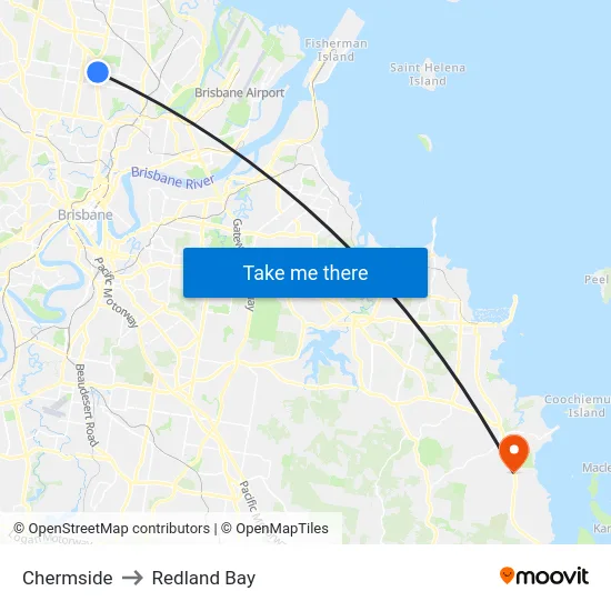 Chermside to Redland Bay map