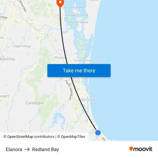 Elanora to Redland Bay map