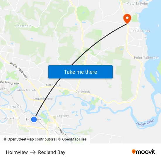 Holmview to Redland Bay map
