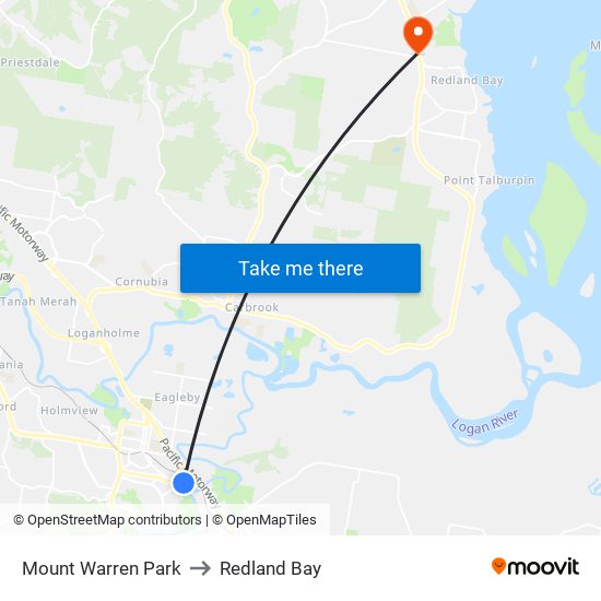 Mount Warren Park to Redland Bay map