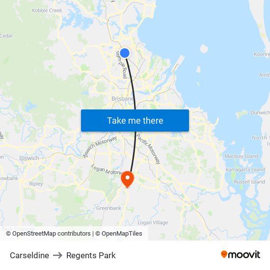 Carseldine to Regents Park map