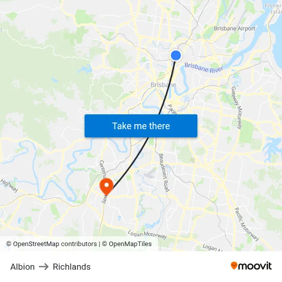 Albion to Richlands map