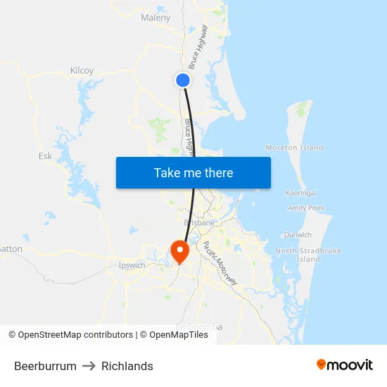 Beerburrum to Richlands map