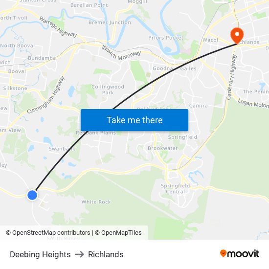 Deebing Heights to Richlands map