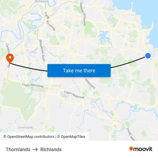 Thornlands to Richlands map